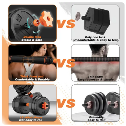 Adjustable Dumbbell-Barbell Fitness Set™